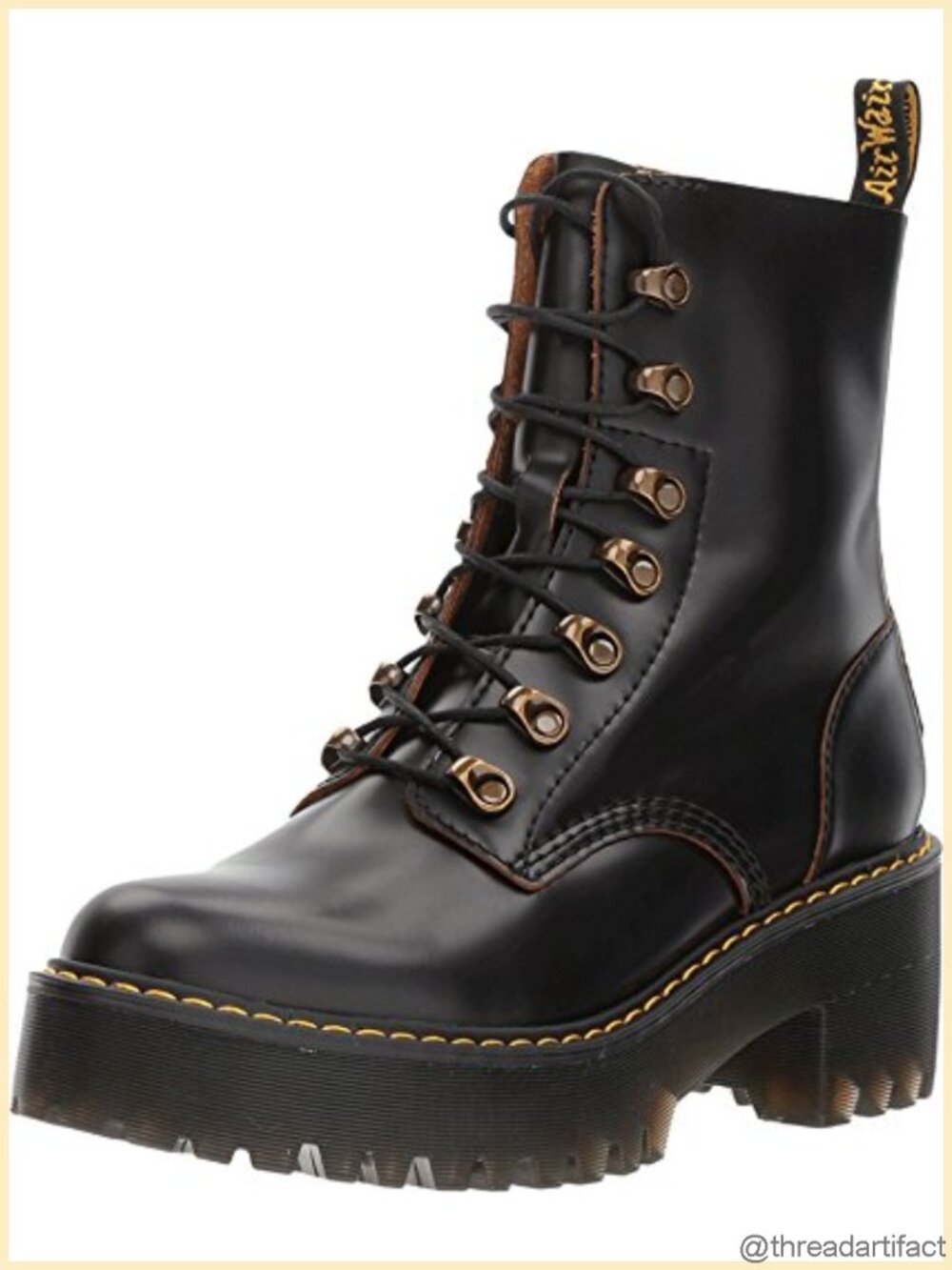 Leather Heeled Ankle Bootie with Air-Cushioned Sole and Block Heel
